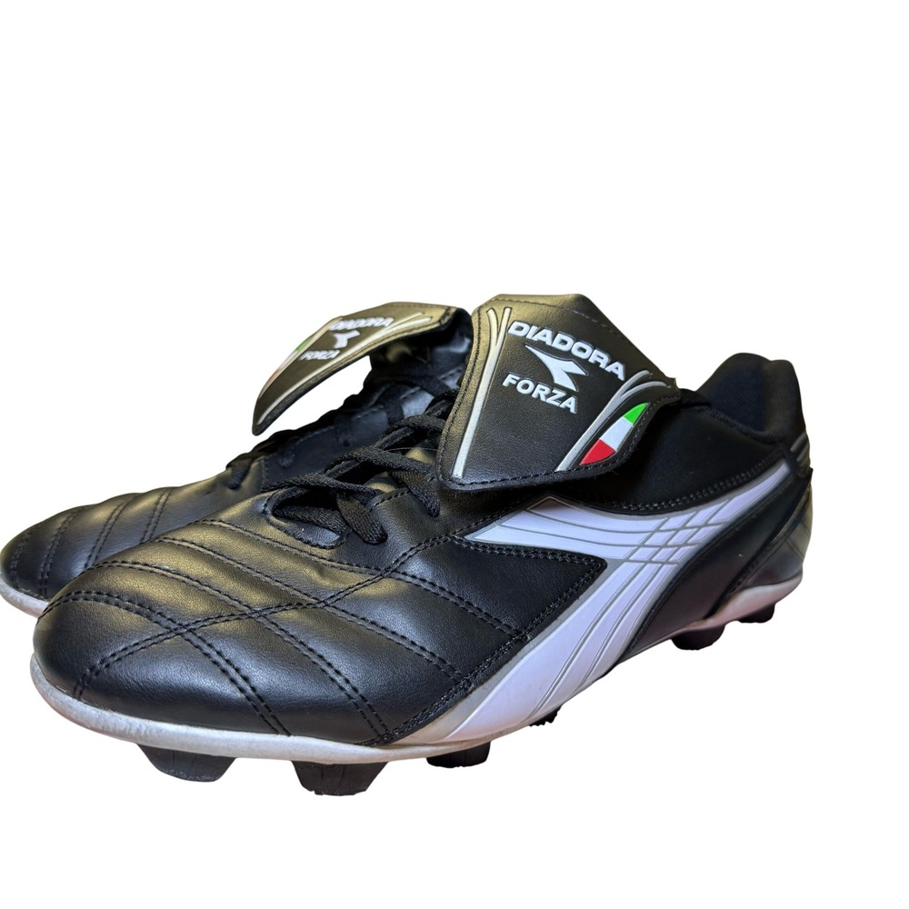 Diadora Forza Mens Soccer Cleats Black White Size 12 150527 FG Football Shoes